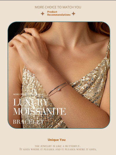 Pulsera de Moissanita Brillante Doble Capa 50 Puntos - Image 16