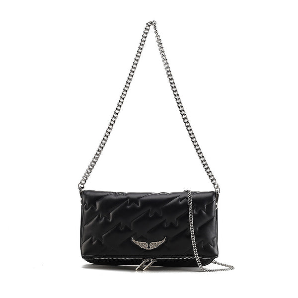 Bolso de Hombro Crossbody con Cadena y Bordado para Mujer