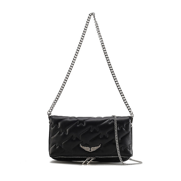 Bolso de Hombro Crossbody con Cadena y Bordado para Mujer