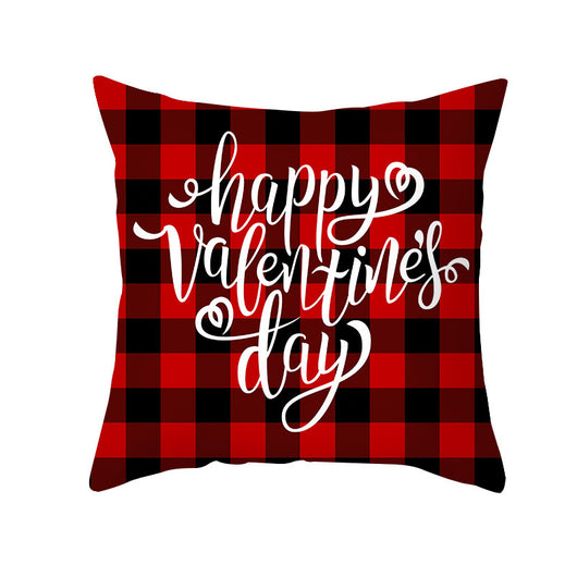 Funda de Almohada Día de San Valentín Letras Cartoon Roja - Tela Melocotón - Image 29