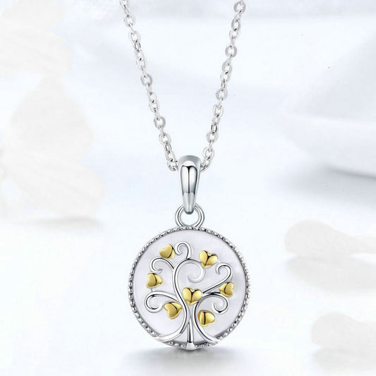 Collar de Plata Esterlina con Baño de Oro - Diseño Ovalado para Mujer