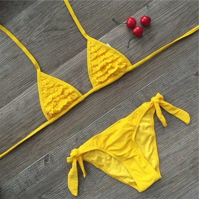 Traje de Baño Bikini con Volantes Múltiples para Niñas - Image 11