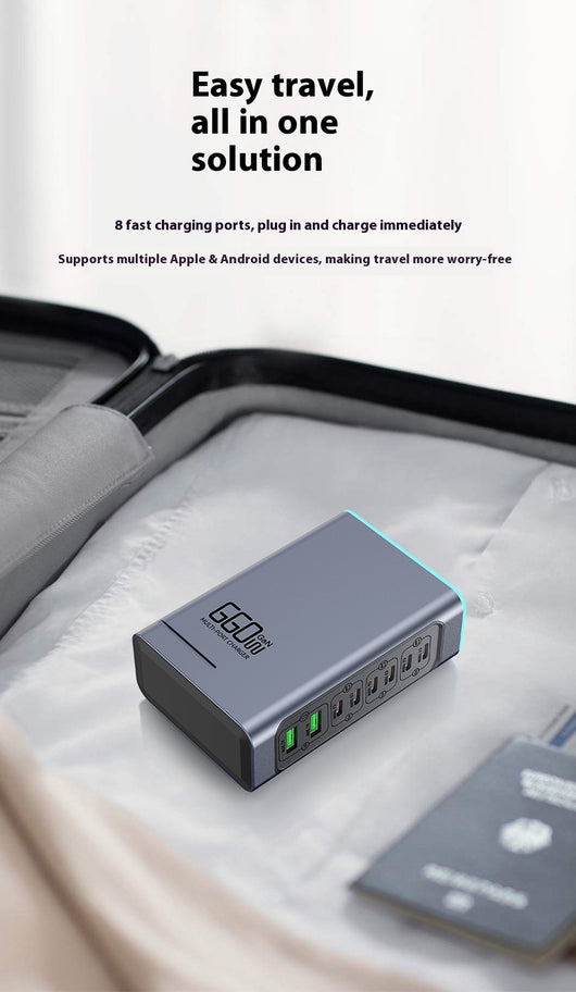 Cargador Rápido GaN 660W Multi-Puerto para Dispositivos Móviles y Tablets - Image 8