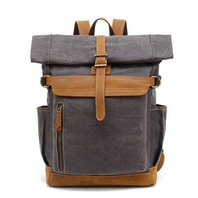 Mochila de Cuero Crazy Horse para Viajes - Bolsa Multifuncional Hombre con Compartimento Laptop - Image 14