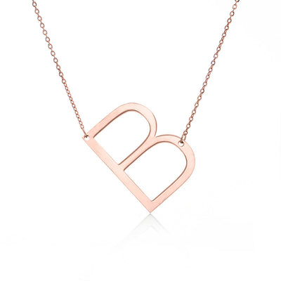 Collar Inicial Acero Inoxidable Chapado en Oro Rosa - Image 105
