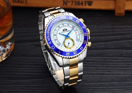 Reloj Automático de Acero Dorado con Esfera Luminosa para Hombre - Image 3