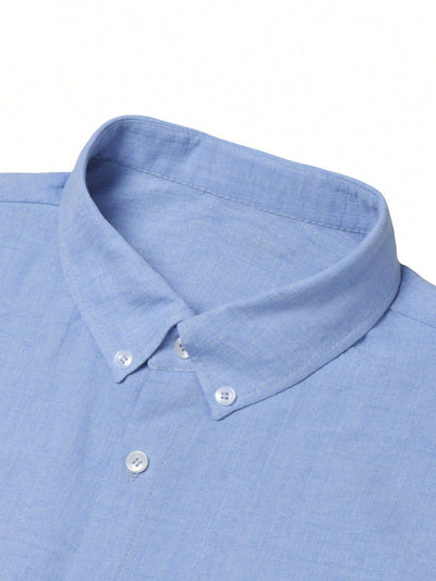 Camisa Casual de Manga Larga en Colores Sólidos - Transpirable y Cómoda - Image 16