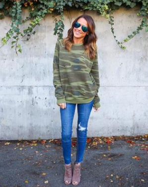 Chaqueta Suéter Camuflaje Manga Larga para Mujer - Image 5
