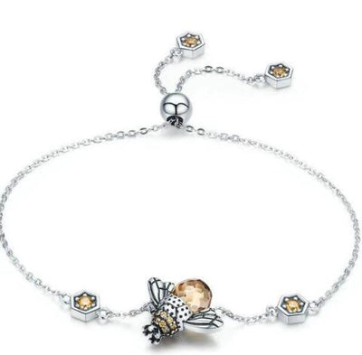 Pulsera de Plata Esterlina Abejita para Mujer