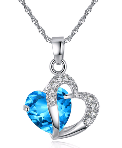 Conjunto de Collar y Aretes de Corazón con Amatista y Circón - Regalo Navideño Elegante - Image 5