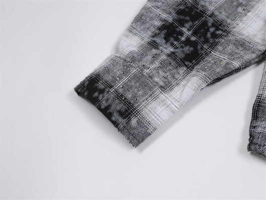 Camisa Cuadriculada Holgada de Manga Larga para Hombre - Image 12