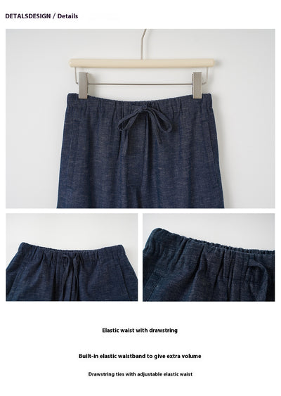 Pantalones Vaqueros Anchos con Cintura Elástica y Cordón Ajustable - Image 10