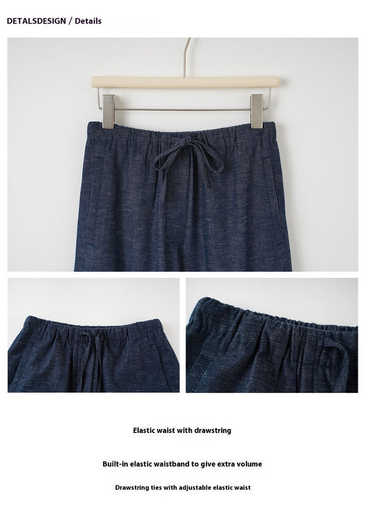 Pantalones Vaqueros Anchos con Cintura Elástica y Cordón Ajustable - Image 10