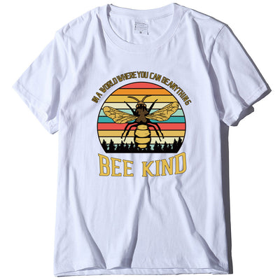 Camiseta Suelta Estampado Abeja con Letras - Diseño Moderno y Cómodo - Image 4