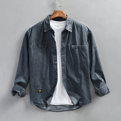 Camisa Vaquera Vintage Efecto Desgastado para Hombre