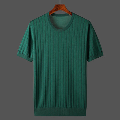 Camisa Casual de Punto Calada para Hombre - Manga Corta - Image 9