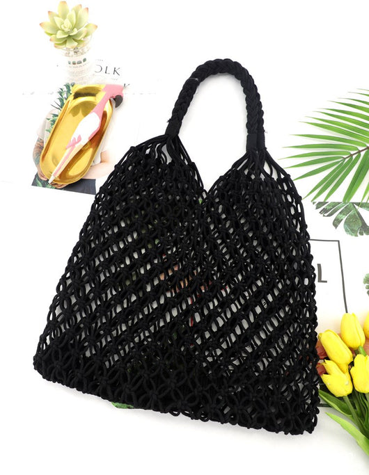 Bolsa Tejida de Malla Hueca - Bolso Casual de Paja Transpirable - Image 4