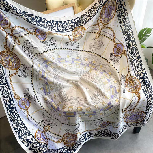 Pañuelo Cuadrado de Satén Estampado Cashew para Mujer - Image 39