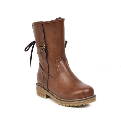 Botas de Cordones con Tacón Bajo y Punta Redonda - Image 15
