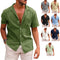 Camisa Casual de Playa para Hombre - Manga Corta Botones