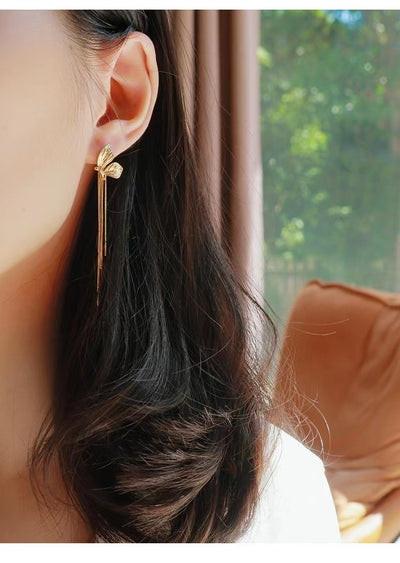 Aretes Mariposa en Oro 18K con Hoja Amarilla - Diseño Personalizado Étnico - Image 12