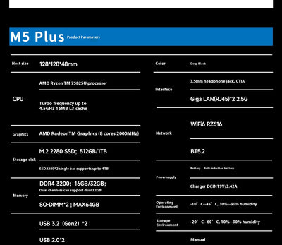 Minicomputadora M5plus AMD 5825U - PC Compacto de Alto Rendimiento - Image 7