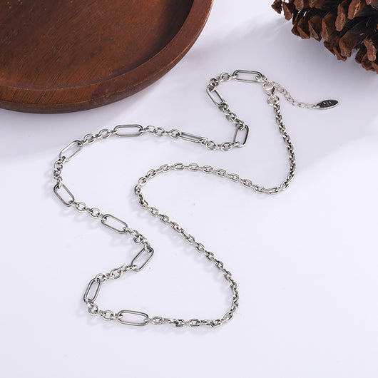 Collar de Plata 925 Cadena Doble Capa con Textura - Diseño Minimalista y Versátil - Image 4