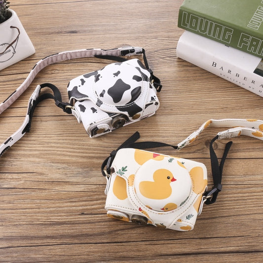 Funda Protectora de Cuero para Cámara y Tarjetas de Memoria