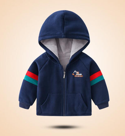 Chaqueta Infantil de Terciopelo Acolchada con Bordados Animados