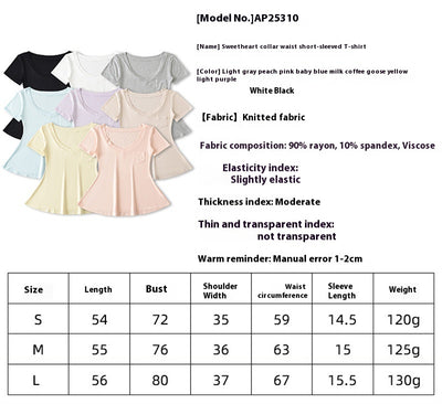 Blusa de Verano Ajustada al Talle con Escote en V y Manga Corta - Image 14