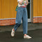 Calça Jeans Preppy Estampada Urso - Perna Larga e Zíperes
