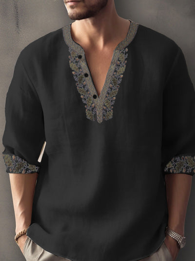 Camisa de Lino Bambú con Impresión 3D Digital de Manga Larga Estilo Europeo - Image 33