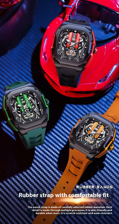 Reloj Tonneau de Lujo Hueco 3D con Luminiscencia y Resistencia al Agua - Image 10