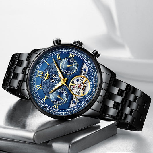 Reloj Automático para Hombre con Fases Lunares y Diseño Empresarial