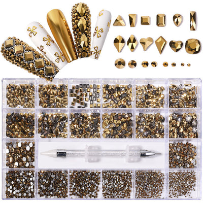 Organizador de Joyería Manicura 21 Compartimentos con Caja de Vidrio y Bolígrafo de Diamante - Image 19