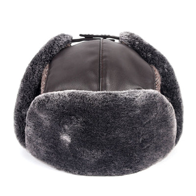 Gorro de Cuero PU para Adultos Mayores con Forro de Terciopelo - Cálido y Protector del Viento - Image 16