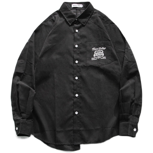 Camisa Retro Japonesa Hong Kong - Colores Sólidos Clásicos