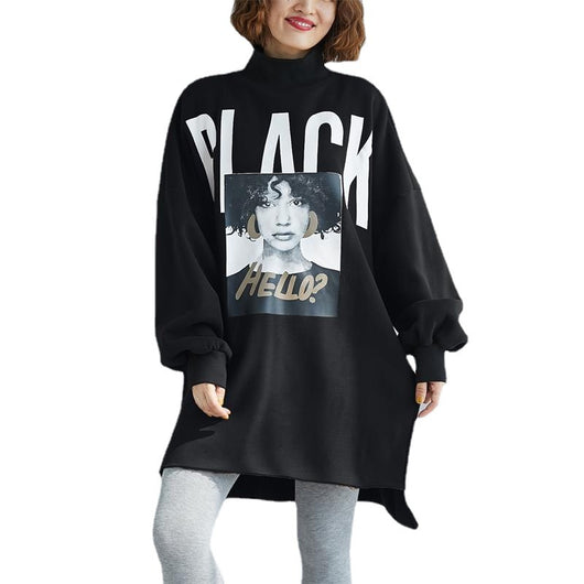 Buzo Oversized con Lettering de Largo Medio y Cuello Polera - Image 10
