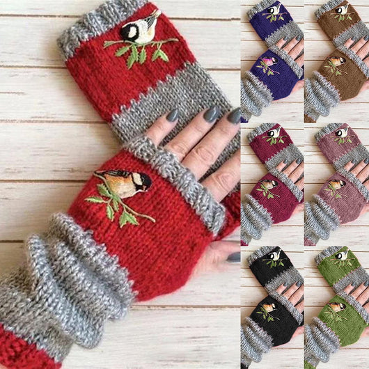 Guantes Cálidos para Mujer con Costuras y Bordados Elegantes - Image 12