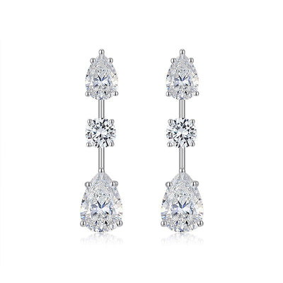 Aretes Largos de Lujo en Plata 925 con Moissanita - Image 2
