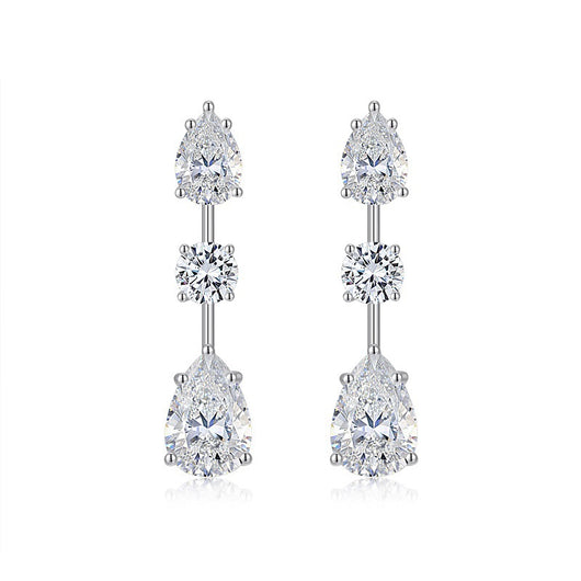 Aretes Largos de Lujo en Plata 925 con Moissanita - Image 2