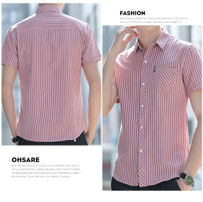 Camisa de Verano para Hombre a Rayas Resistente a Arrugas - Image 20