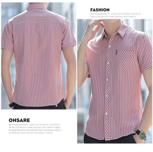 Camisa de Verano para Hombre a Rayas Resistente a Arrugas - Image 20