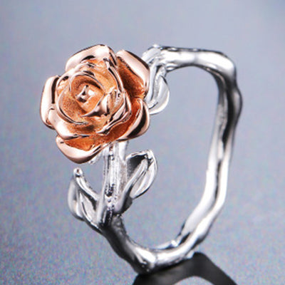 Anillo Bicolor Chapado en Oro Rosa y Plata - Image 4