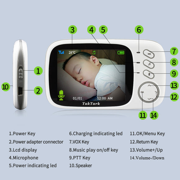 Monitor Digital de Salud para Bebés 3.2 Pulgadas