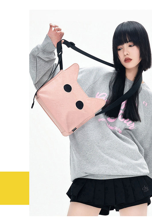 Bolsa Mensajera Grande con Diseño de Gato - Lona y Nylon de Alta Capacidad - Image 12