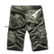 Pantalones Cortos Cargo Camuflaje con Cinturón y Múltiples Bolsillos