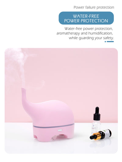 Pink elephant-shaped ultrasonic aromatherapy machine with a subtle light band and trunk-like mist outlet. - Image 5