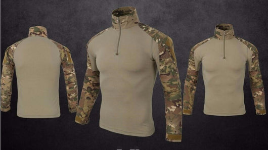 Camisa Táctica Militar de Combate Rápido - Uniforme Airsoft Manga Larga Comprobado en Campo