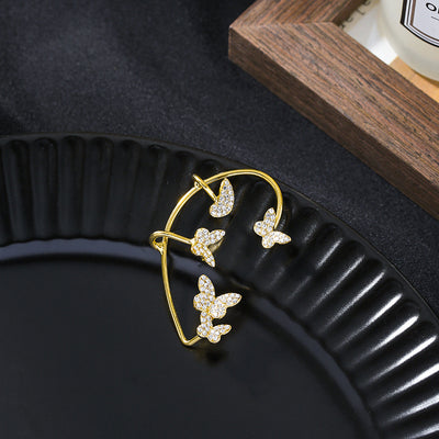 Aretes Mariposa de Diamantes Completos - Diseño Elegante sin Perforación - Image 11